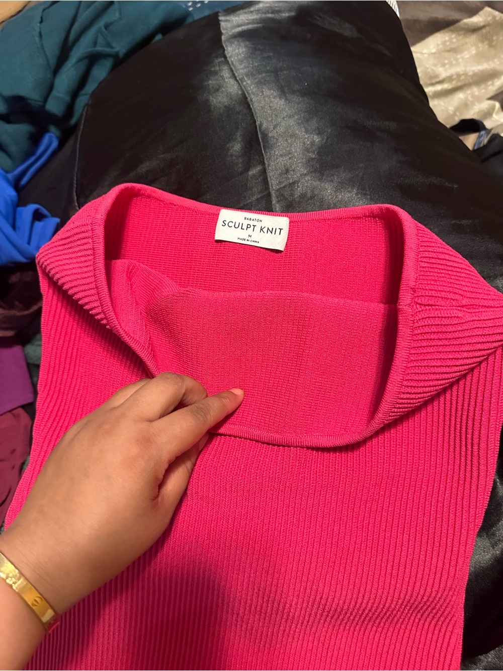 Babaton Sculpt Knit Tube Top in Hot Pink - Picture 3 of 4